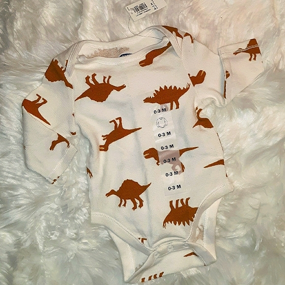 New with tags ☆OLD NAVY☆ Newborn Thermal Dinosaur Bodysuit☆ - Picture 1 of 12
